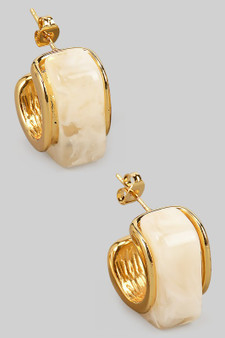 Marbled Acrylic Square Hoops