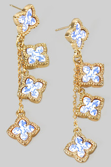 Porcelain Clover Drop Earrings