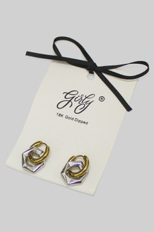 Stainless Steel Edgy Two Tone Hoops