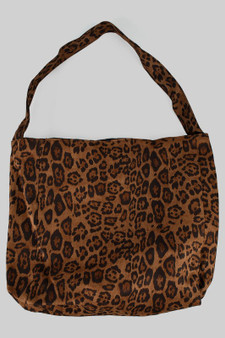 Cheetah Print Suede Like Shoulder Bag