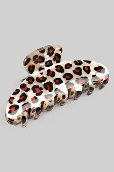 Marbled Acrylic Cheetah Print Hair Clip