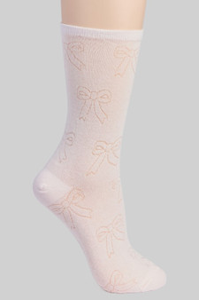 Sheer All Over Bow Print Socks