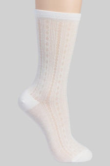 Sheer Diamond Pattern Calf Socks