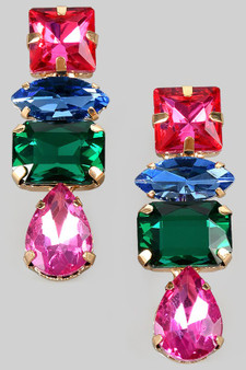 Jewel Stacked Drop Earrings
