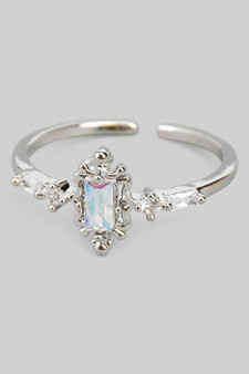 Delicate Classy Cz Ston Brass Ring
