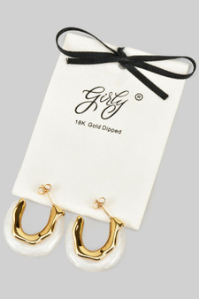 18K Gold Dipped Hoops With Acrylic Resin