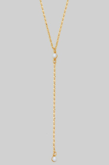 Delicate Y Necklace With Pearl Accents