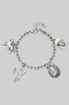 Four Western Charm Chain Bracelet