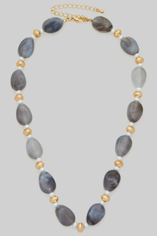 Elegant Stone Pearl And Bead Necklace