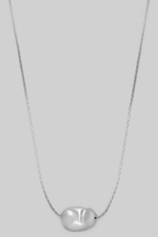 Hammered Pendant Necklace With Slide Adjuster