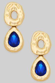 Hammered Stone Drop Earrings
