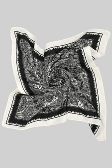 Woven Paisley Print Square Scarf
