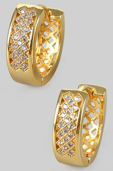Brass Hinge Hoops With Cz Pave