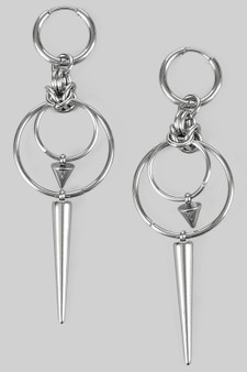 Spike And Chain Drop Goth Earrings