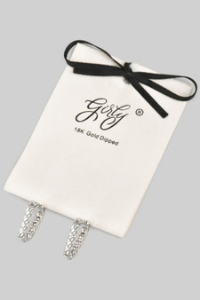 18K Gold Dipped Rectangular Cz Hoops