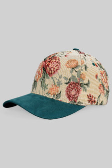 Embroidered Rose Snap Back Cap