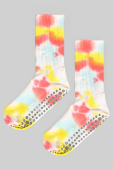 Tie Dye Yoga Socks With Grips