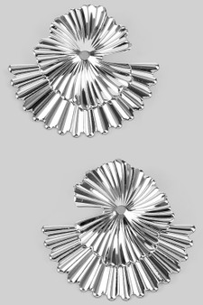 Ridged Fan Drop Earrings