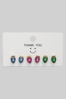 Three Pair Christmas Light Studs