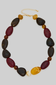 Classy Fall Colored Stone Necklace