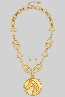 24K Gold Dipped Horse Medallion Water Resistant Nk