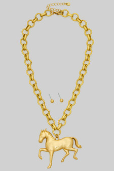 24K Gold Dipped Running Horse Water Resistant Nk