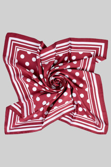 Polka Dot Stripe Print Silky Square Scarf