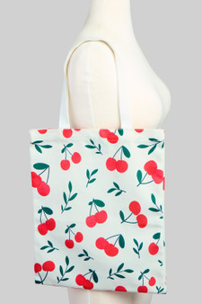 Cute Cherry Print Tote Bag