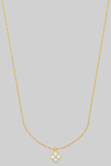 Delicate Clover Solitaire Cz Pendant Necklace