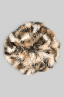 Furry Cheetah Print Hair Scrunchie