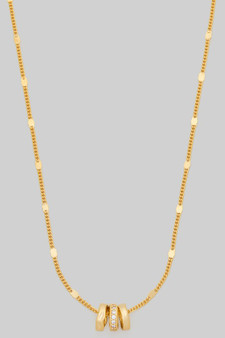 Organic Textured Rondelle Charm Necklace