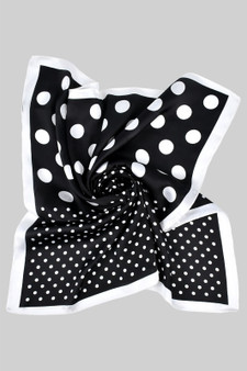 Split Polka Dot Print Silky Square Scarf