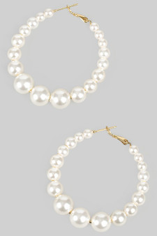 Lavish Pearl Hoops