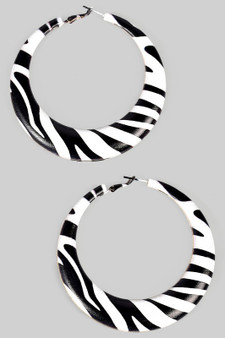 Zebra Print Hoops