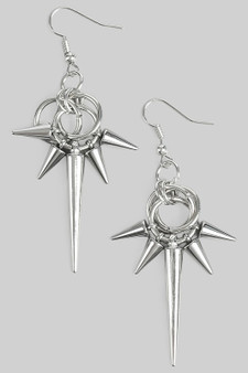 Multi Spiked Goth Drop Earrings