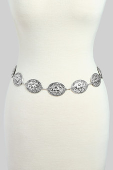 Galloping Horse Medallion Link Chain Belt