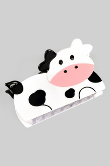 Adorable Cow Acrylic Hair Clip