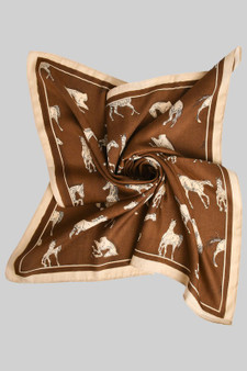 Soft Horse Print Square Scarf