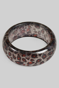Glittery Acrylic Animal Print Bangle