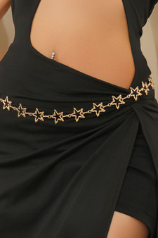 Textured Star Link Chain Belt