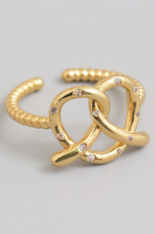 Pretzel Ring With Cz Pave