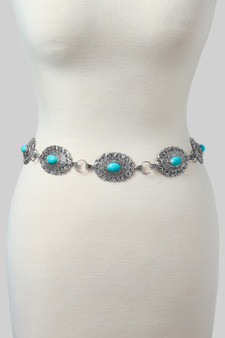 Ornate Squash Blossom Link Chain Belt