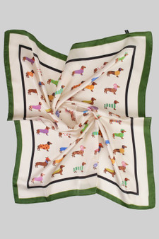 Dressed Up Dachshund Silky Square Scarf