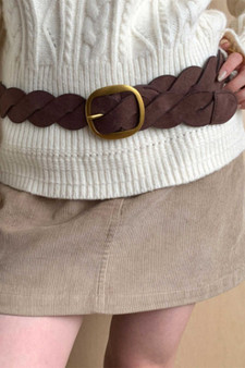 Luxurious Suede Chain Weave Belt
