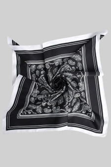 Paisley Print Square Scarf With Square Borders