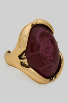 Color Resin Oval Stone Open Ring