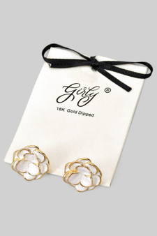 Stainless Steel Lacquered Flower Post Earrings