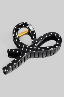 Polka Dot Print Bow Hair Clip