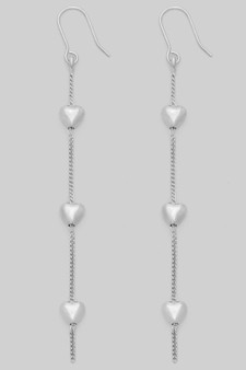 Triple Heart Tiered Drop Earrings