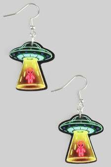 Acrylic Ufo Drop Earrings